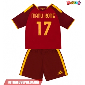 Lacne Dětský Futbalové dres AS Roma Manu Kone #17 2026-27 Krátky Rukáv - Domáci (+ trenírky)